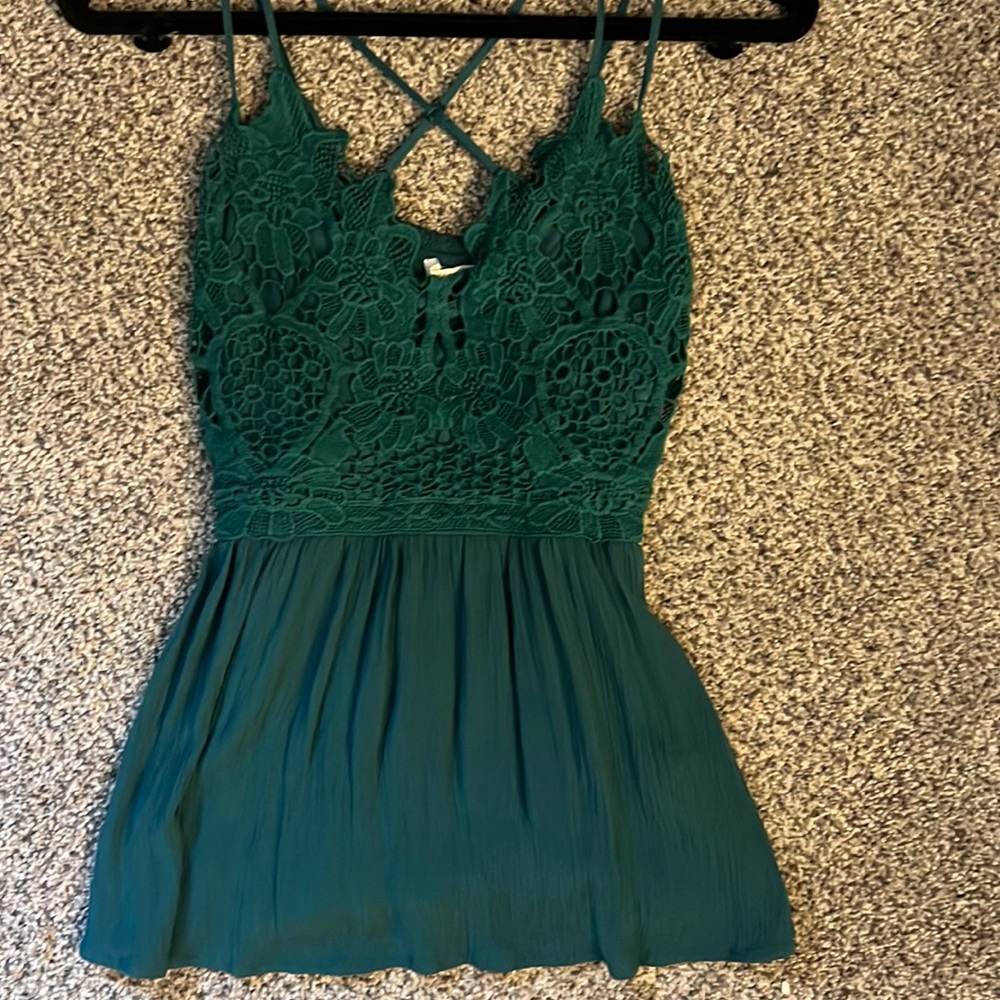 Turquoise, peplum top